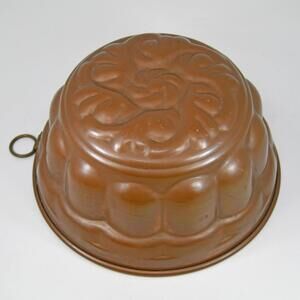 VTG Copper Clad Metal Cake Jelly Aspic Mold Floral Tiered Kitchen Wall Decor 8"